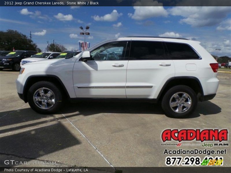 Stone White / Black 2012 Jeep Grand Cherokee Laredo