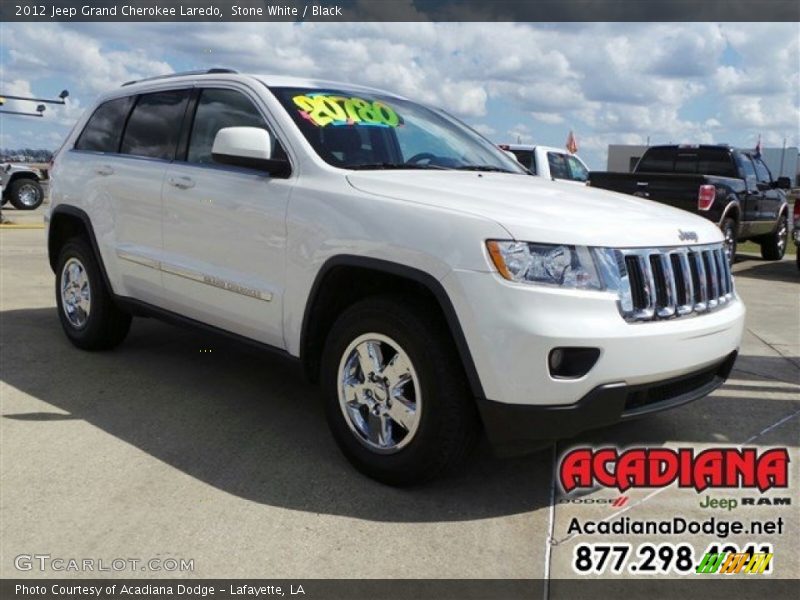 Stone White / Black 2012 Jeep Grand Cherokee Laredo