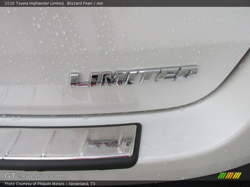Blizzard Pearl / Ash 2016 Toyota Highlander Limited