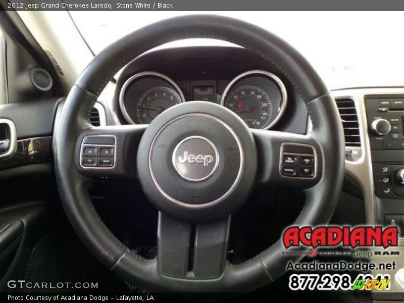 Stone White / Black 2012 Jeep Grand Cherokee Laredo