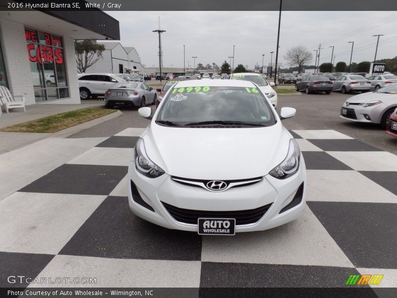 White / Gray 2016 Hyundai Elantra SE