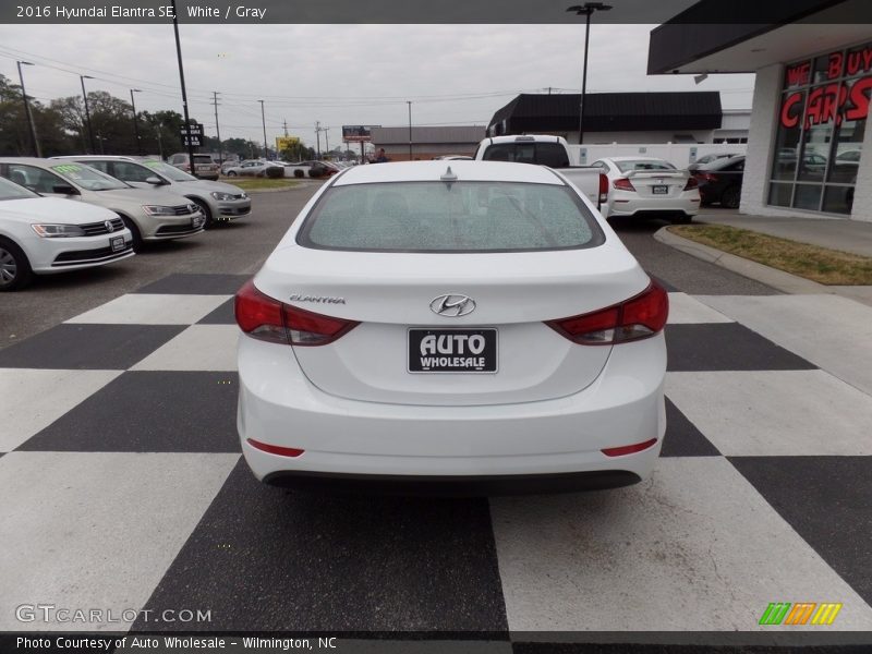 White / Gray 2016 Hyundai Elantra SE