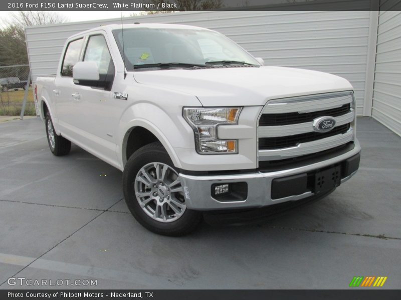White Platinum / Black 2016 Ford F150 Lariat SuperCrew