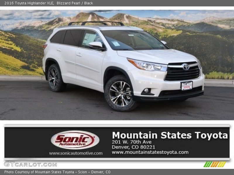 Blizzard Pearl / Black 2016 Toyota Highlander XLE