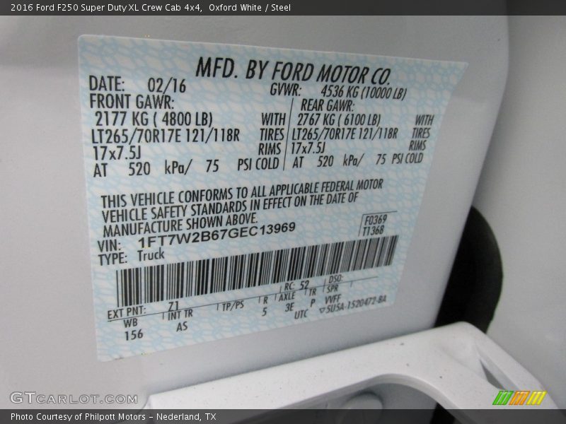 Oxford White / Steel 2016 Ford F250 Super Duty XL Crew Cab 4x4