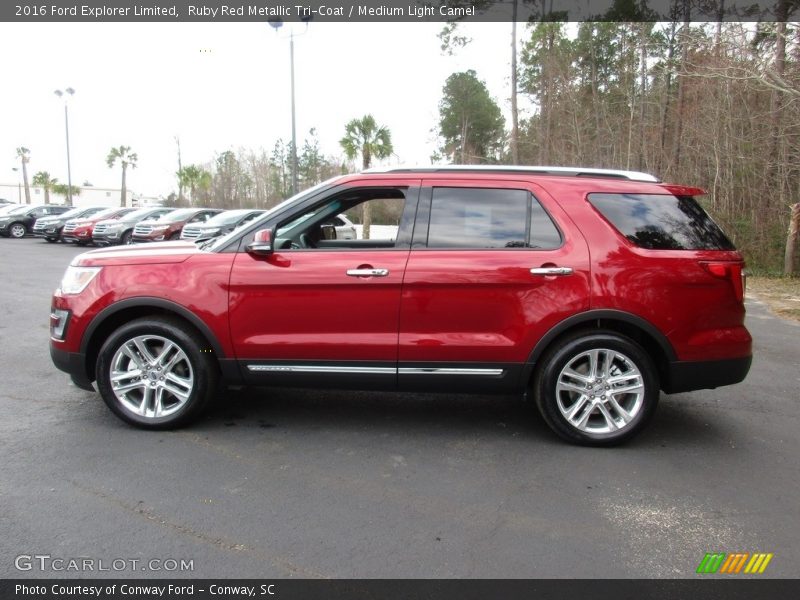 Ruby Red Metallic Tri-Coat / Medium Light Camel 2016 Ford Explorer Limited