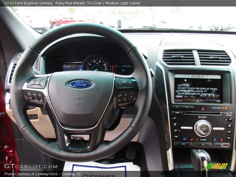 Ruby Red Metallic Tri-Coat / Medium Light Camel 2016 Ford Explorer Limited