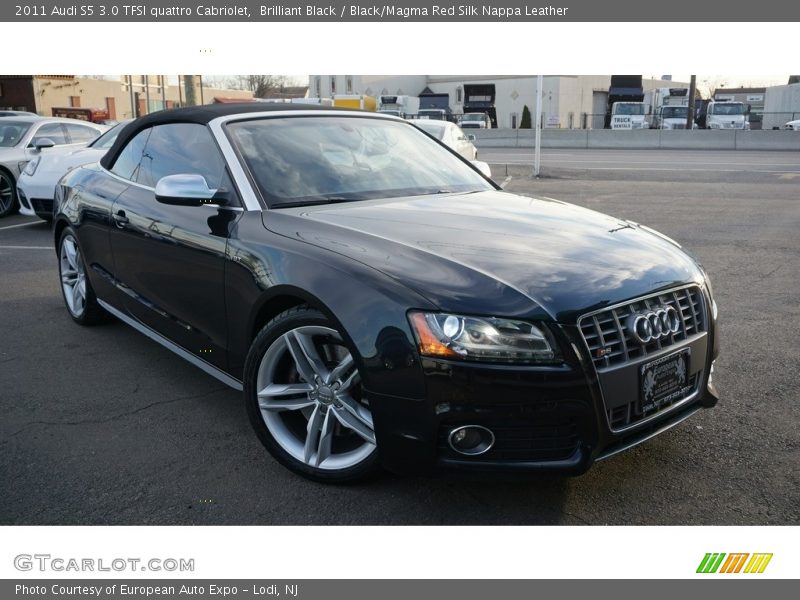 Brilliant Black / Black/Magma Red Silk Nappa Leather 2011 Audi S5 3.0 TFSI quattro Cabriolet