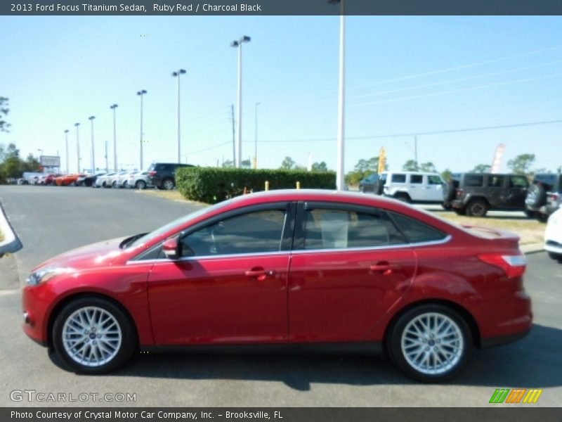Ruby Red / Charcoal Black 2013 Ford Focus Titanium Sedan