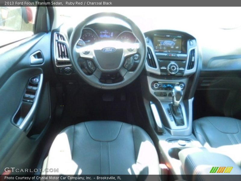 Ruby Red / Charcoal Black 2013 Ford Focus Titanium Sedan