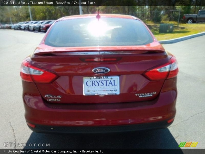Ruby Red / Charcoal Black 2013 Ford Focus Titanium Sedan
