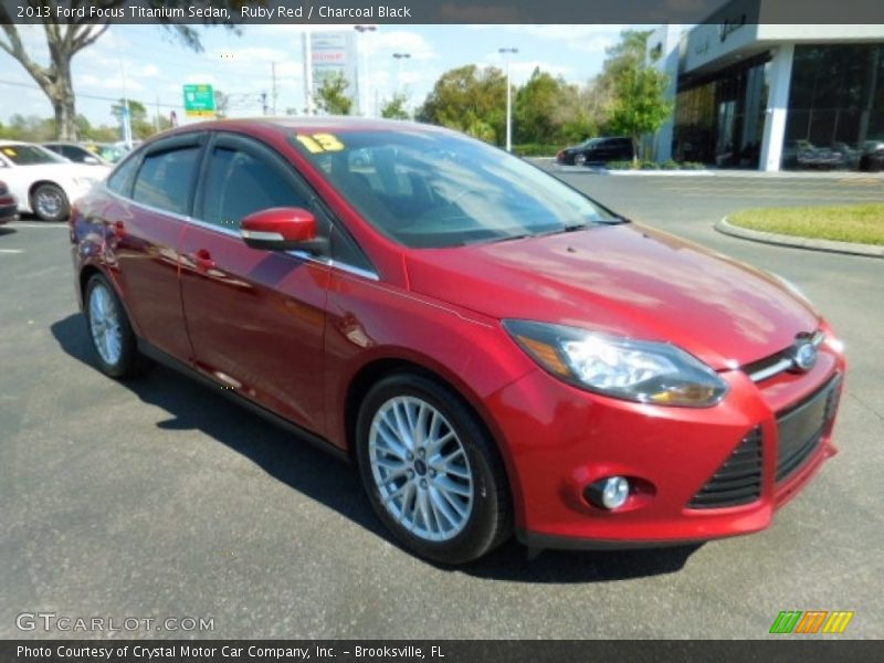 Ruby Red / Charcoal Black 2013 Ford Focus Titanium Sedan