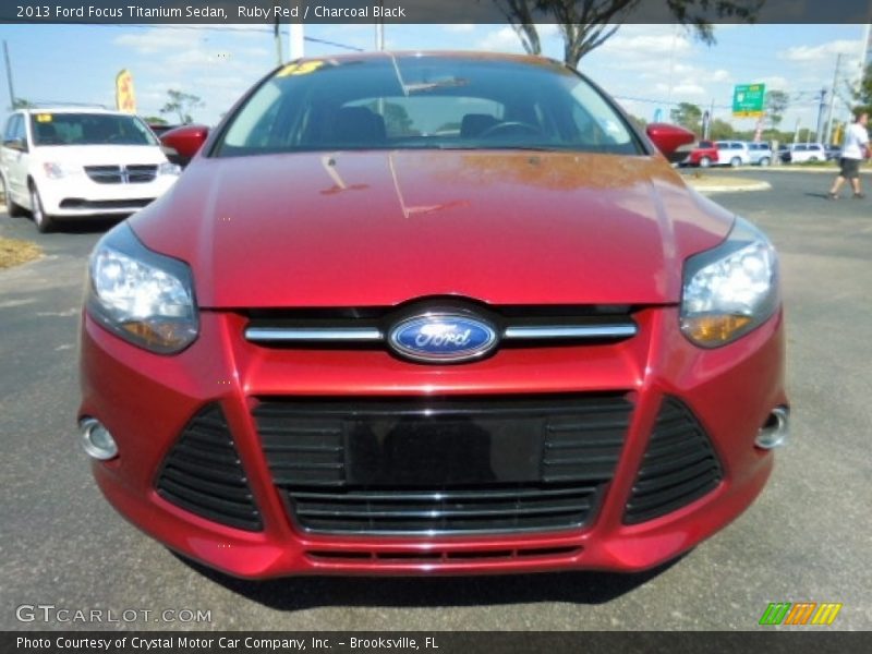 Ruby Red / Charcoal Black 2013 Ford Focus Titanium Sedan