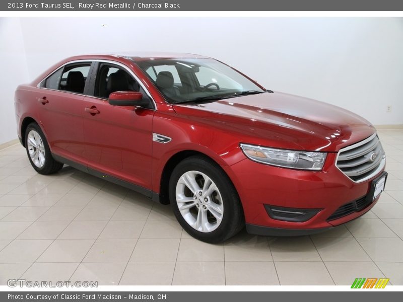 Ruby Red Metallic / Charcoal Black 2013 Ford Taurus SEL