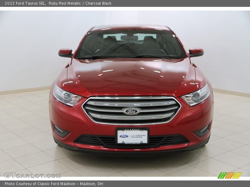 Ruby Red Metallic / Charcoal Black 2013 Ford Taurus SEL