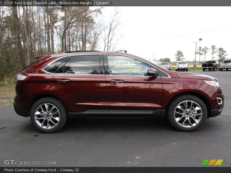 Bronze Fire Metallic / Ceramic 2015 Ford Edge Titanium AWD