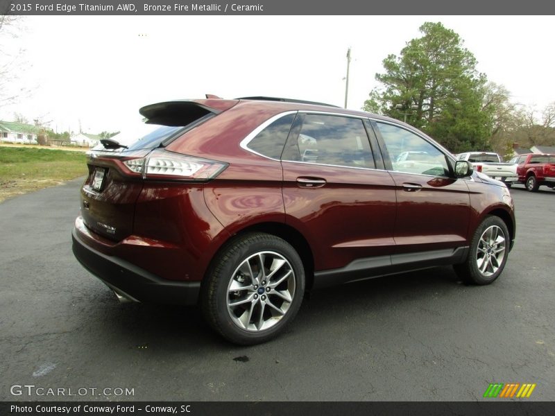 Bronze Fire Metallic / Ceramic 2015 Ford Edge Titanium AWD