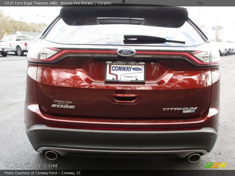 Bronze Fire Metallic / Ceramic 2015 Ford Edge Titanium AWD
