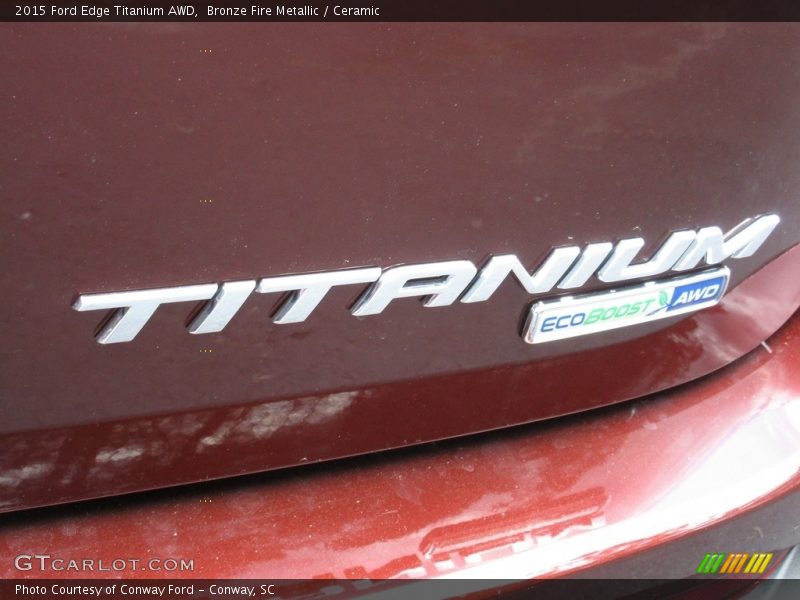 Bronze Fire Metallic / Ceramic 2015 Ford Edge Titanium AWD