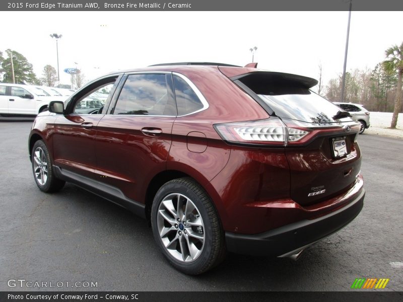 Bronze Fire Metallic / Ceramic 2015 Ford Edge Titanium AWD