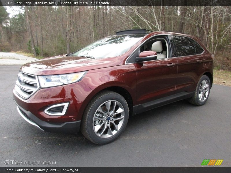 Bronze Fire Metallic / Ceramic 2015 Ford Edge Titanium AWD
