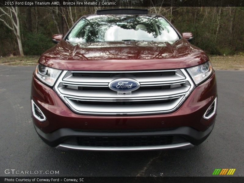 Bronze Fire Metallic / Ceramic 2015 Ford Edge Titanium AWD