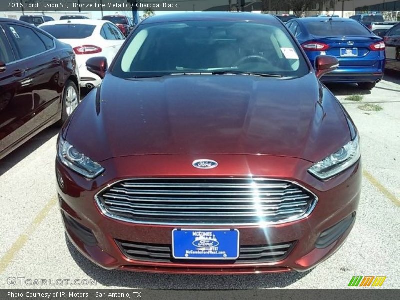 Bronze Fire Metallic / Charcoal Black 2016 Ford Fusion SE
