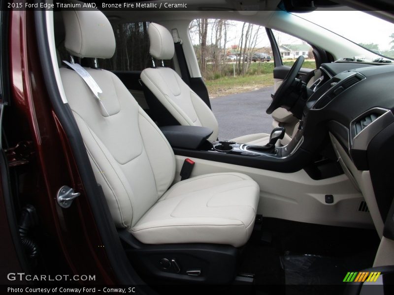 Bronze Fire Metallic / Ceramic 2015 Ford Edge Titanium AWD
