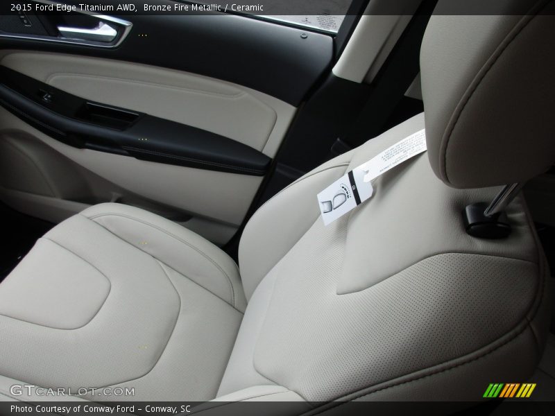 Bronze Fire Metallic / Ceramic 2015 Ford Edge Titanium AWD