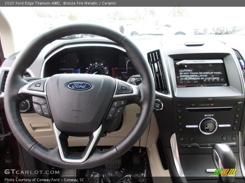 Bronze Fire Metallic / Ceramic 2015 Ford Edge Titanium AWD
