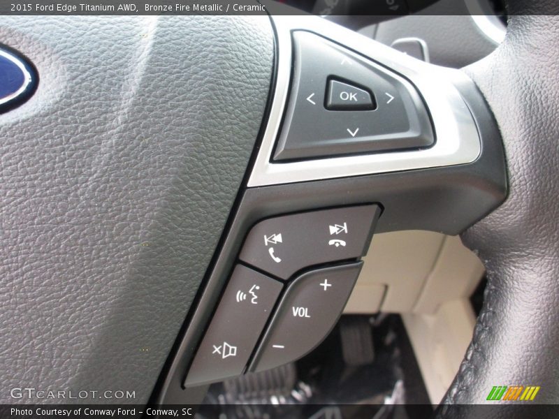 Bronze Fire Metallic / Ceramic 2015 Ford Edge Titanium AWD