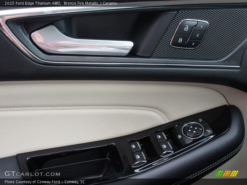 Bronze Fire Metallic / Ceramic 2015 Ford Edge Titanium AWD