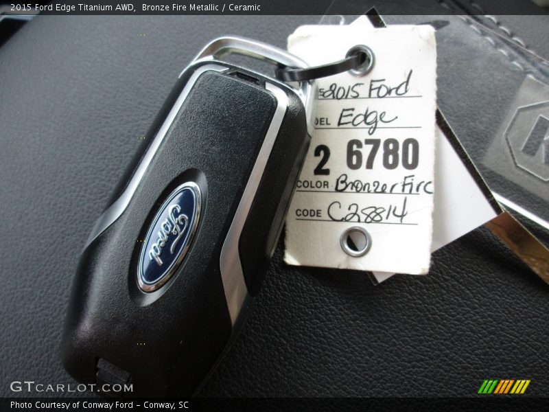 Bronze Fire Metallic / Ceramic 2015 Ford Edge Titanium AWD