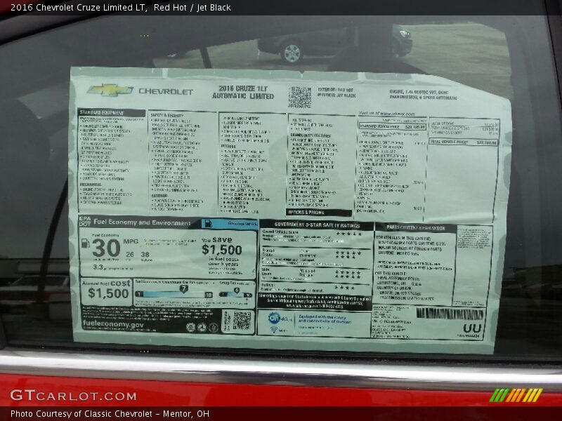 Red Hot / Jet Black 2016 Chevrolet Cruze Limited LT