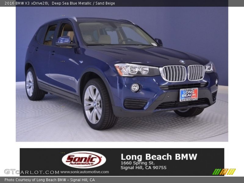 Deep Sea Blue Metallic / Sand Beige 2016 BMW X3 xDrive28i