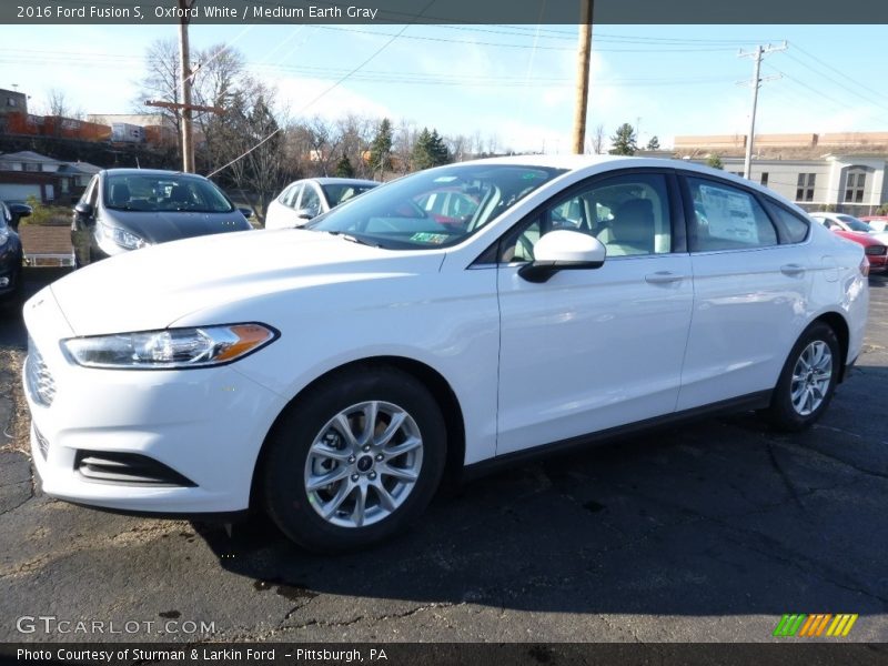 Oxford White / Medium Earth Gray 2016 Ford Fusion S