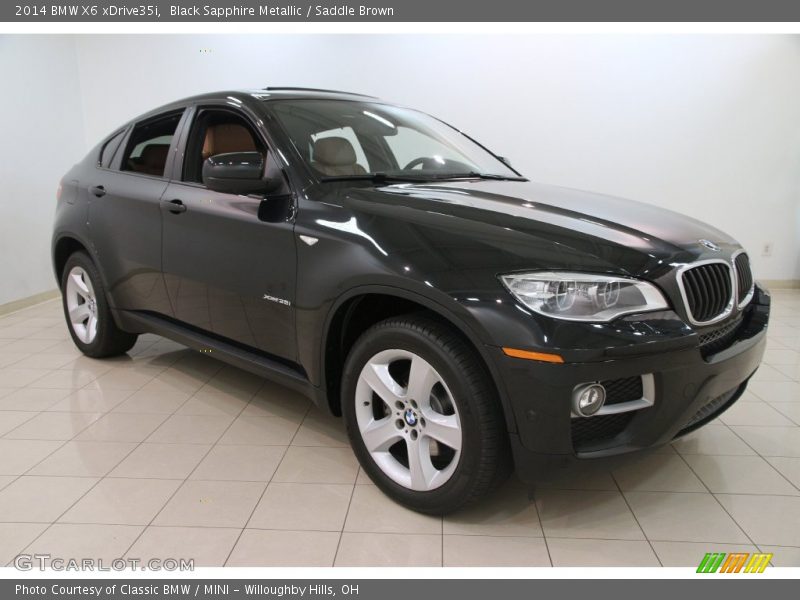 Black Sapphire Metallic / Saddle Brown 2014 BMW X6 xDrive35i