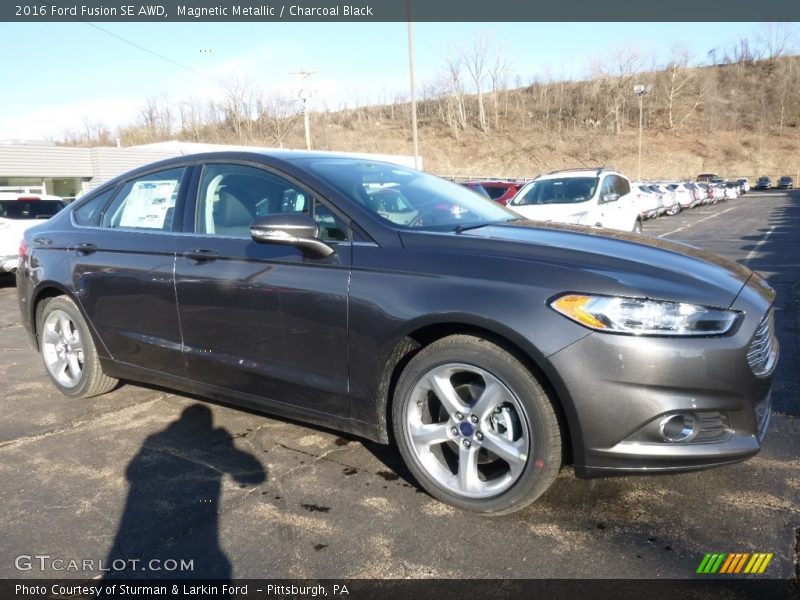 Magnetic Metallic / Charcoal Black 2016 Ford Fusion SE AWD