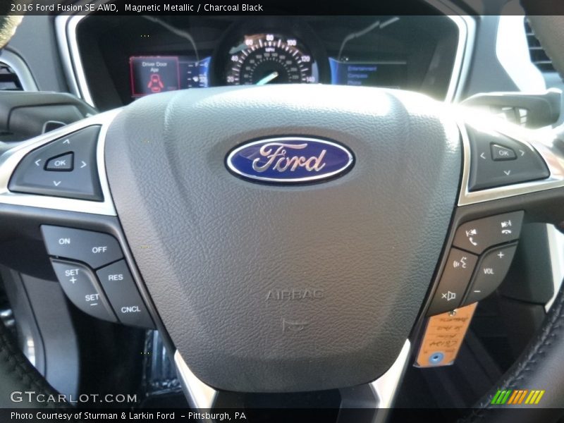 Magnetic Metallic / Charcoal Black 2016 Ford Fusion SE AWD