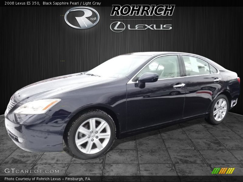 Black Sapphire Pearl / Light Gray 2008 Lexus ES 350