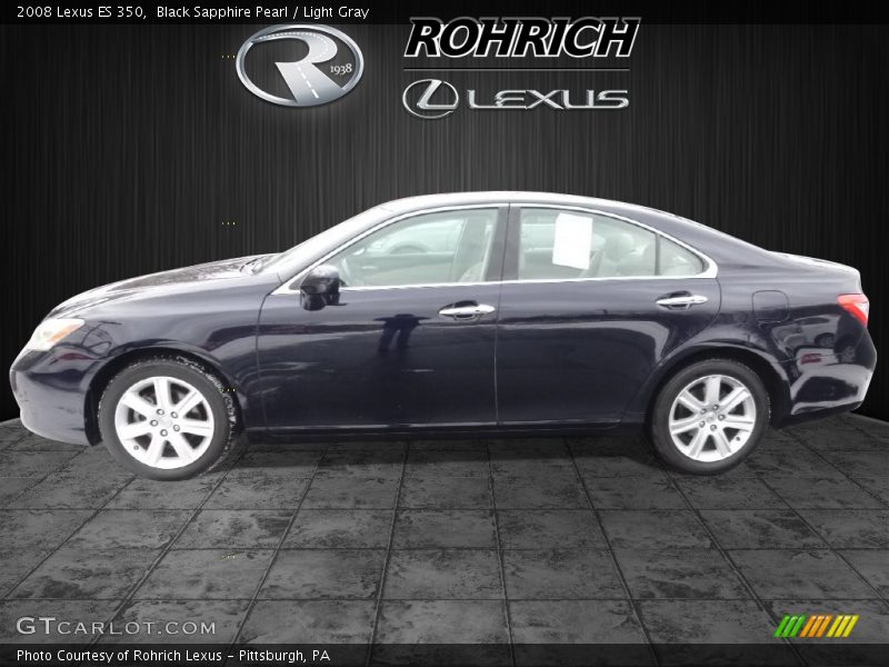 Black Sapphire Pearl / Light Gray 2008 Lexus ES 350