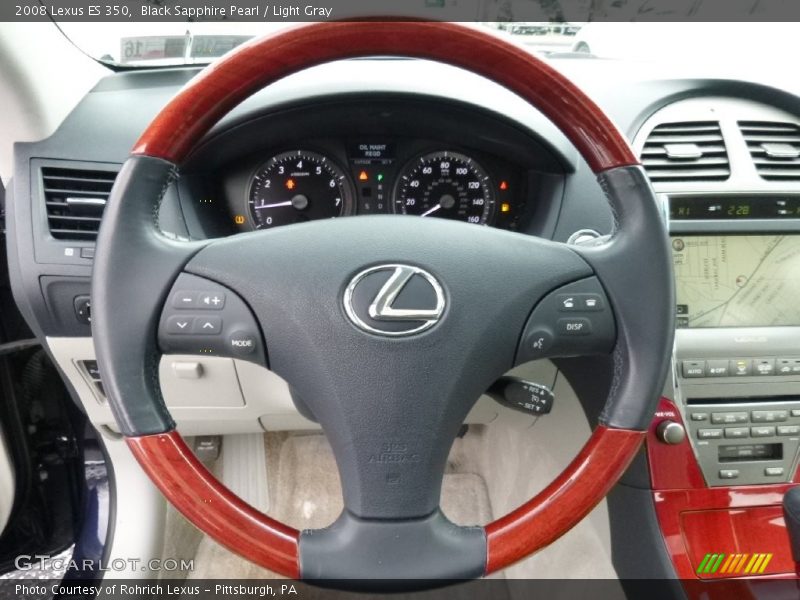 Black Sapphire Pearl / Light Gray 2008 Lexus ES 350