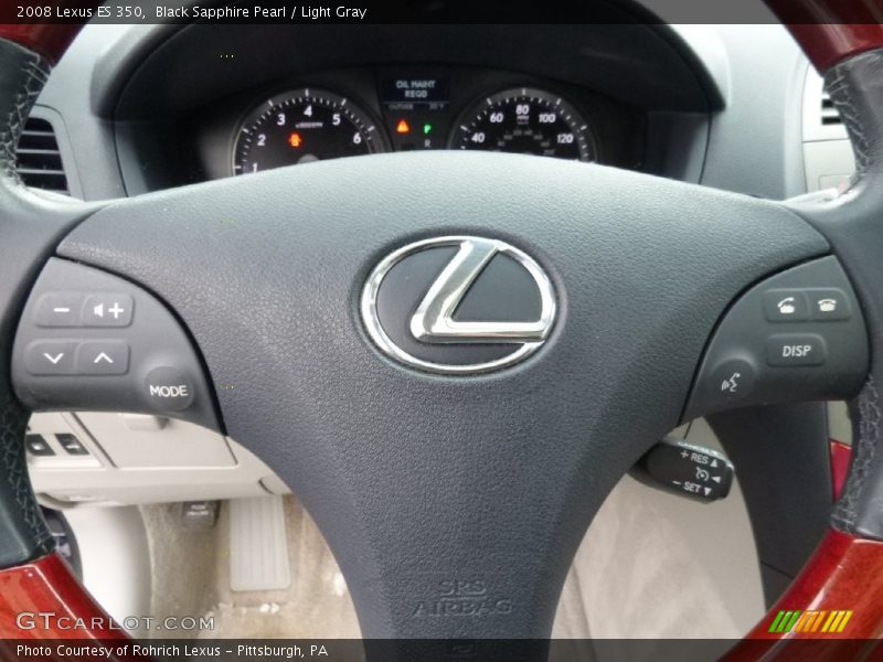 Black Sapphire Pearl / Light Gray 2008 Lexus ES 350