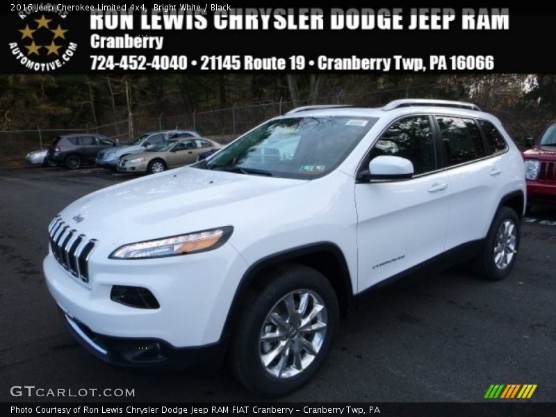 Bright White / Black 2016 Jeep Cherokee Limited 4x4