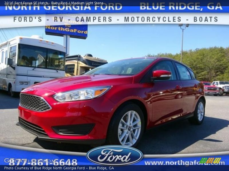 Ruby Red / Medium Light Stone 2016 Ford Focus SE Hatch