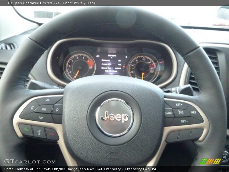 Bright White / Black 2016 Jeep Cherokee Limited 4x4
