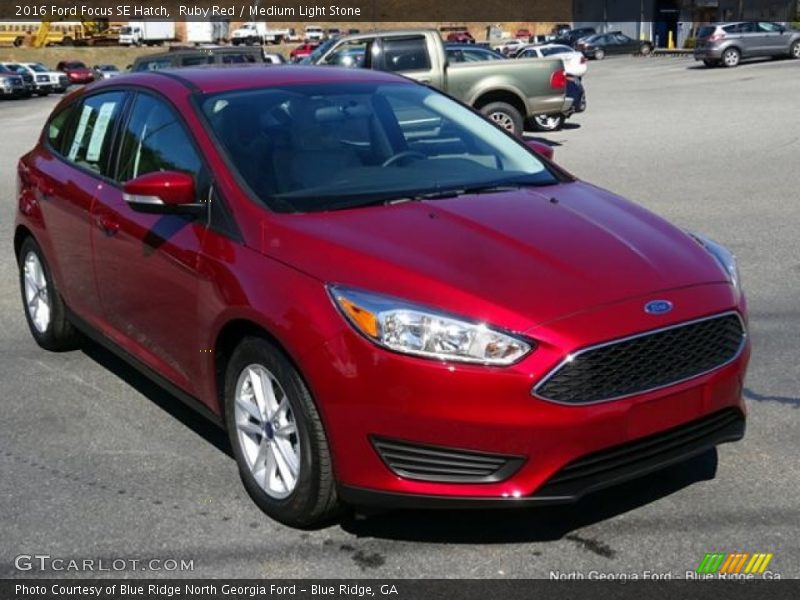 Ruby Red / Medium Light Stone 2016 Ford Focus SE Hatch