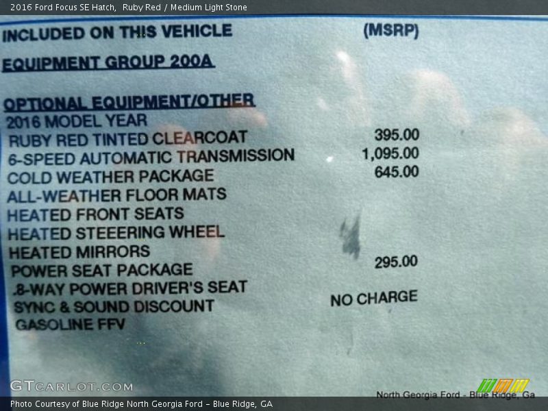 Ruby Red / Medium Light Stone 2016 Ford Focus SE Hatch