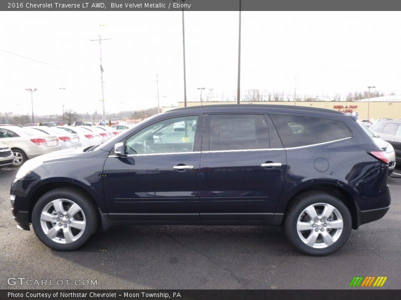 Blue Velvet Metallic / Ebony 2016 Chevrolet Traverse LT AWD