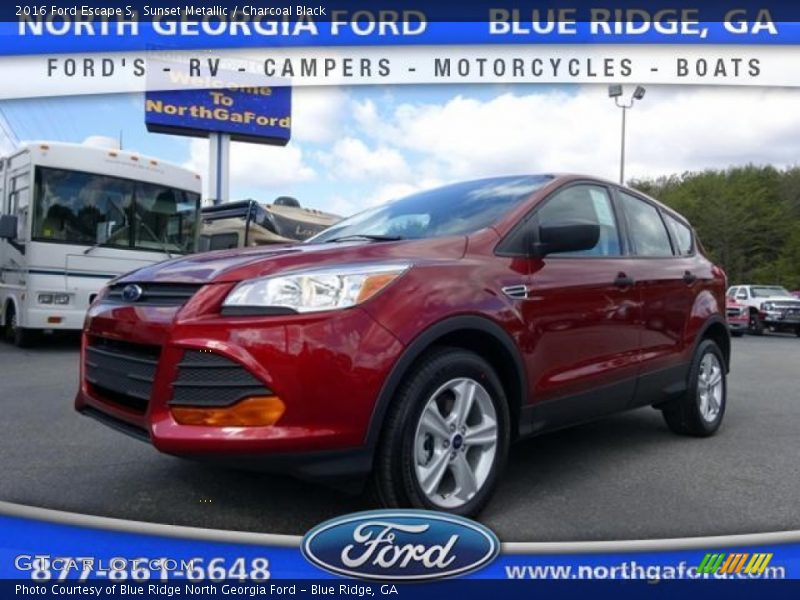 Sunset Metallic / Charcoal Black 2016 Ford Escape S